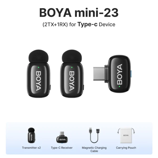 boya-boya- mini-wireless- lapela- microfone- para -iphone-ipad-android-tipo-c-telefone-transmissão-ao-vivo-áudio-vídeo-gravação-vlog - Image 5