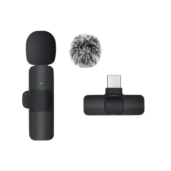 Microfone de lapela sem fios Gravação de áudio Mini microfone de lã substituível à prova de vento para iPhone16 Shoot vlog YouTube - Image 12