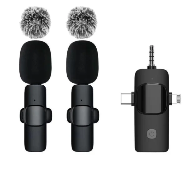 Microfone de lapela sem fios Gravação de áudio Mini microfone de lã substituível à prova de vento para iPhone16 Shoot vlog YouTube - Image 8