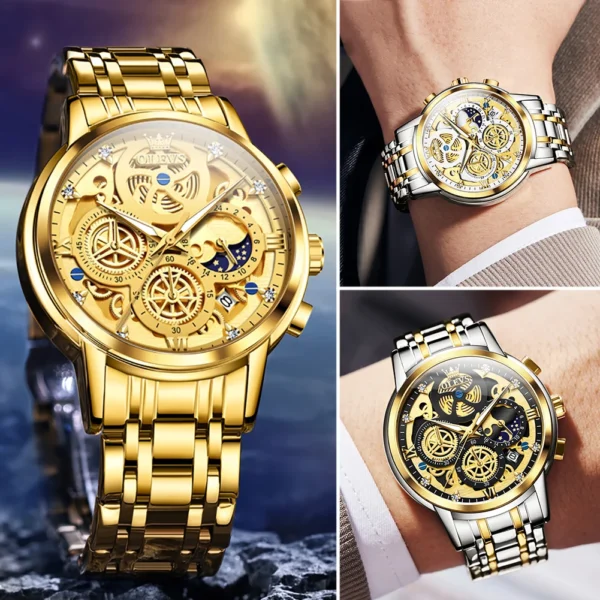 OLEVS, Relógios Masculinos Top Marca Luxo Original À Prova D'Água - Image 4