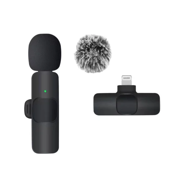 Microfone de lapela sem fios Gravação de áudio Mini microfone de lã substituível à prova de vento para iPhone16 Shoot vlog YouTube - Image 7