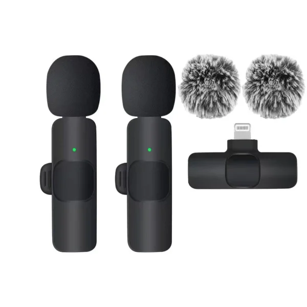 Microfone de lapela sem fios Gravação de áudio Mini microfone de lã substituível à prova de vento para iPhone16 Shoot vlog YouTube - Image 11