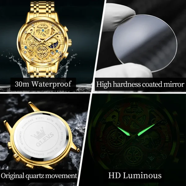 OLEVS, Relógios Masculinos Top Marca Luxo Original À Prova D'Água - Image 5