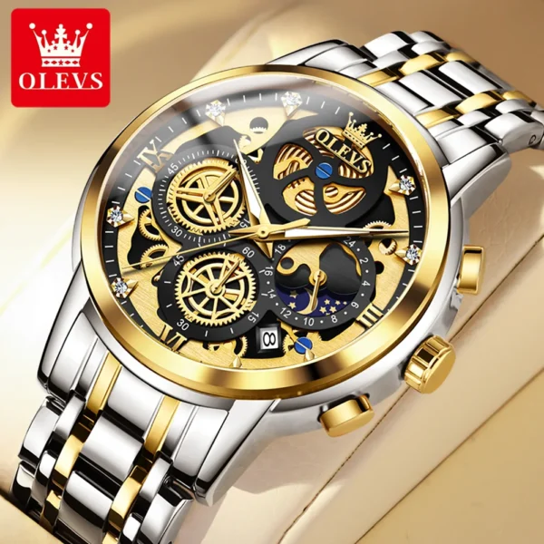 OLEVS, Relógios Masculinos Top Marca Luxo Original À Prova D'Água - Image 3